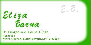 eliza barna business card